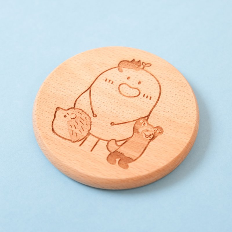 [Customized] Solid wood coasters - ที่รองแก้ว - ไม้ สีนำ้ตาล