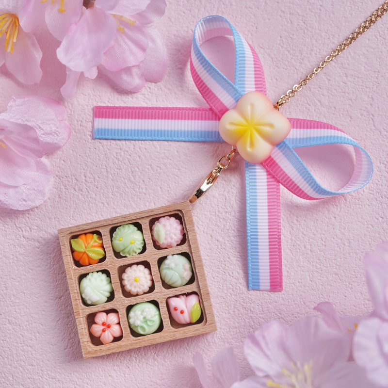ミニチュア和菓子ネックレス - 項鍊 - 塑膠 多色