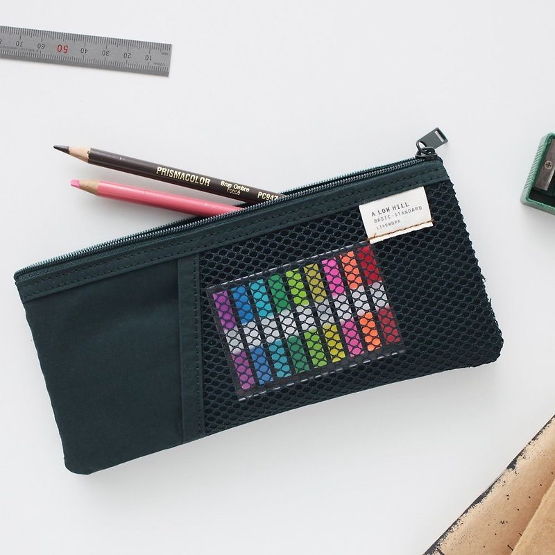 Livework casual style double pencil case - Dai green, LWK51677 - กล่องดินสอ/ถุงดินสอ - พลาสติก สีเขียว