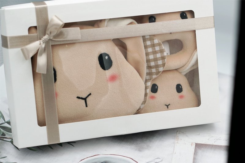 Bucute Fat Rabbit's Full Moon Gift Box Set/Saliva Towel/Amulet/Hand Bell/Full Moon - ของขวัญวันครบรอบ - วัสดุอื่นๆ สีส้ม