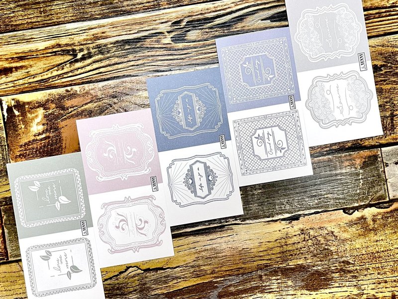 (art memo pack 5 types SET) two tone square frame - 便條紙/便利貼 - 紙 多色