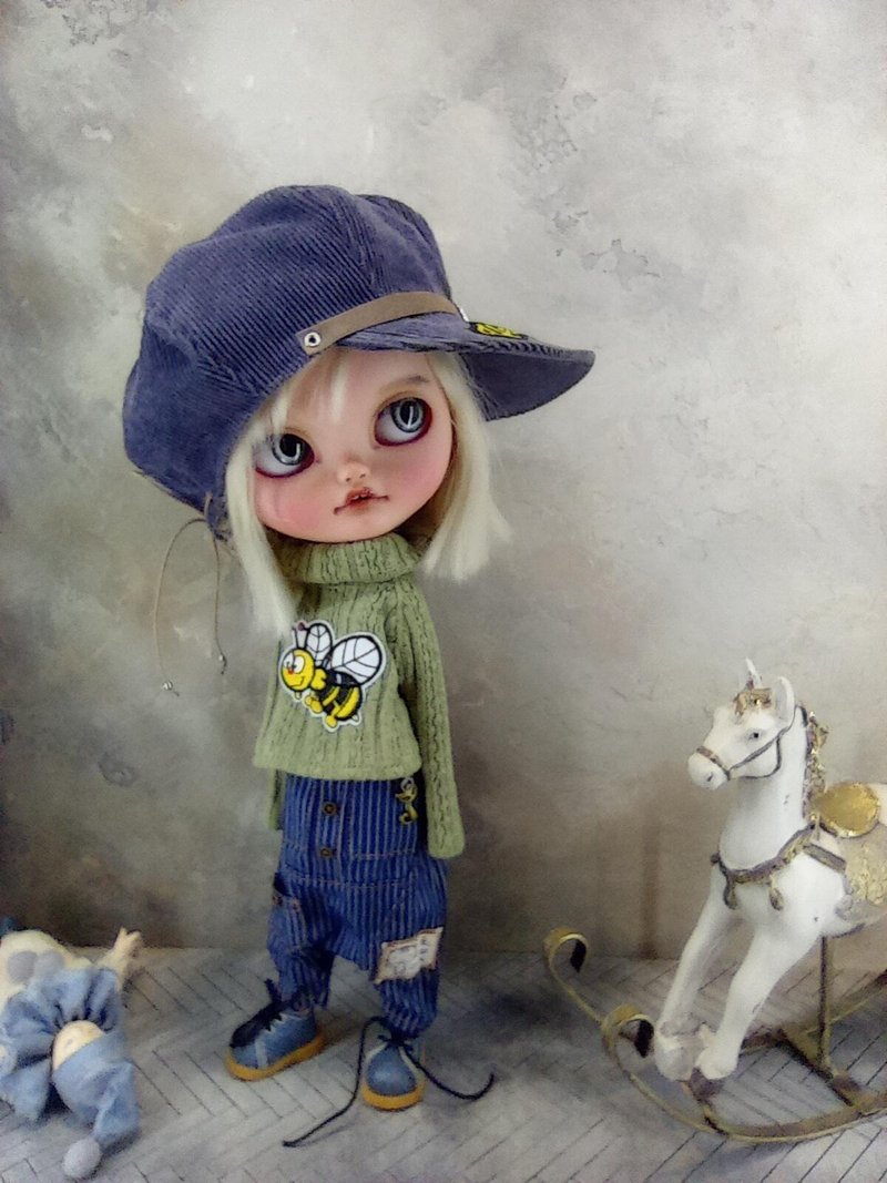 ผ้าฝ้าย/ผ้าลินิน ของเล่นเด็ก สีน้ำเงิน - Outfit for Blythe doll Clothes for Blythe Obitsu24