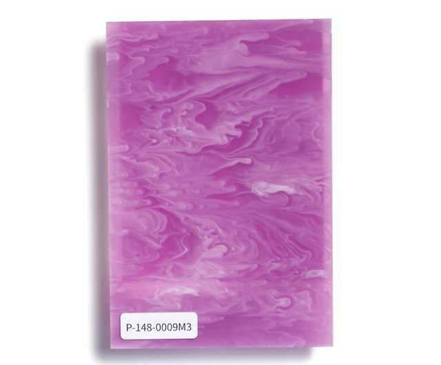 アクリル板 / アート / 赤紫色 乳白 / マーブル/3mm / ポストカード