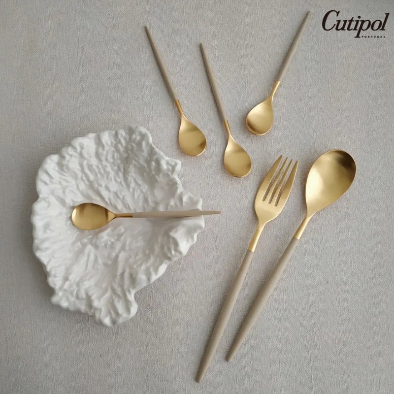 MIO IVORY MATTE GOLD CUTLERY (SINGLE) - ช้อนส้อม - สแตนเลส สีกากี
