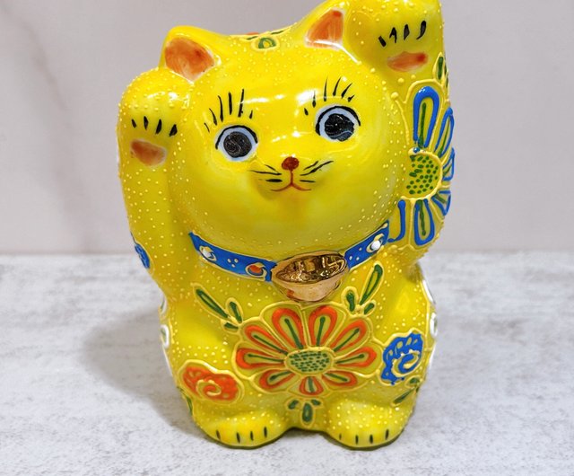 九谷焼の招き猫 | 黄盛 - ショップ ourlittlezone 置物 - Pinkoi