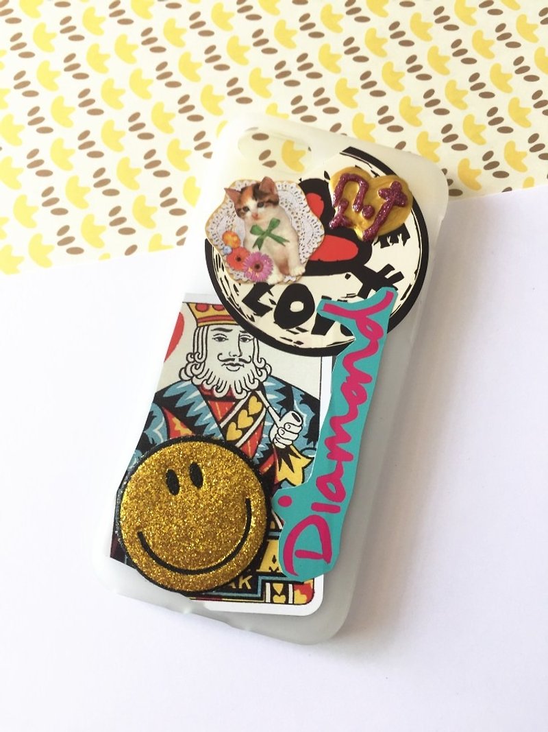 Magichands stickers hand collage smiley phone shell iPhone7 - เคส/ซองมือถือ - พลาสติก ขาว