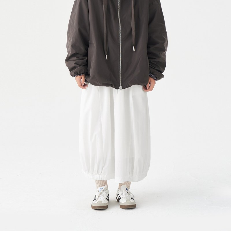 TopBasics 純色燈籠裙 - 裙子/長裙 - 聚酯纖維 白色