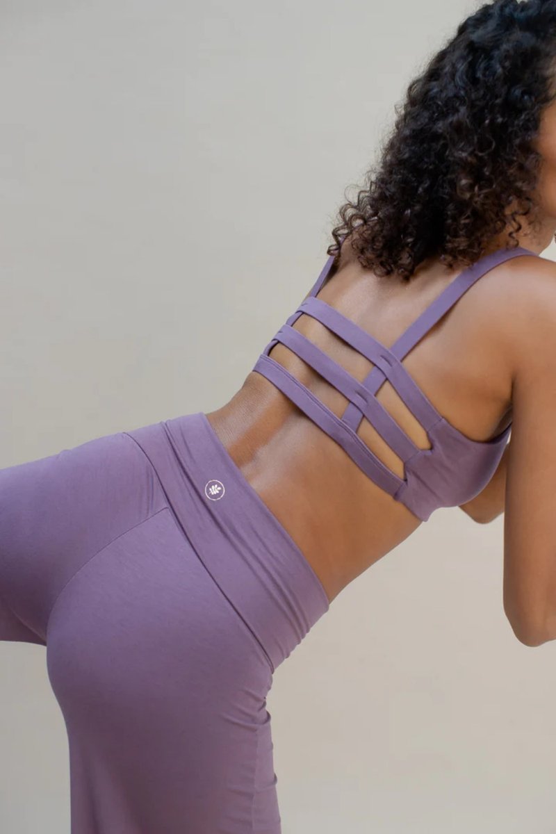 New Indigo Luna Flares Collection Short Yoga Tank Top Lavender Purple - ชุดโยคะ - ผ้าฝ้าย/ผ้าลินิน สีม่วง