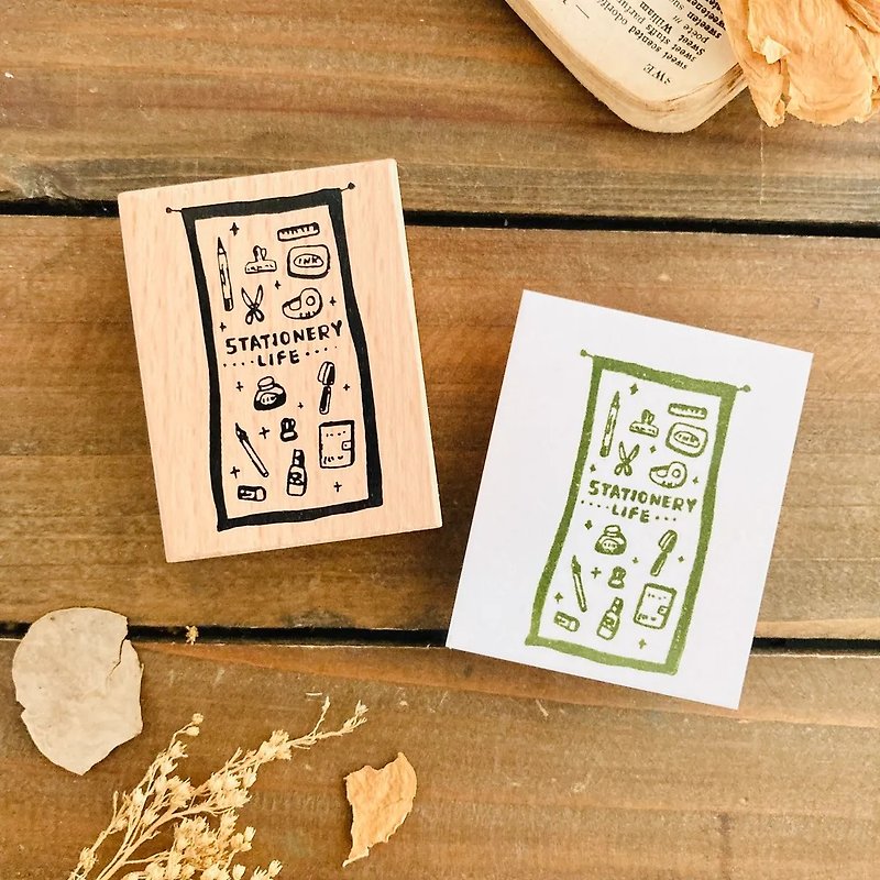 Stationery hanging cloth rubber stamp - Stamps & Stamp Pads - Wood 