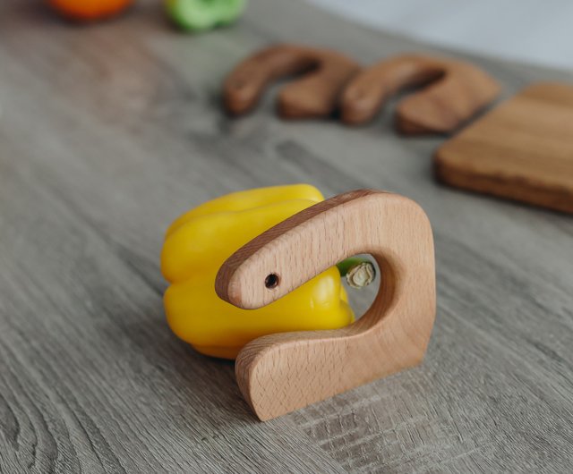 Safe Wooden Knife for Kids and Small Cutting board, Montessori