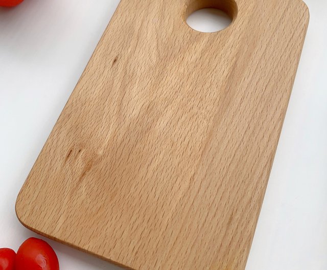 Small Wooden Cutting Board with Knife