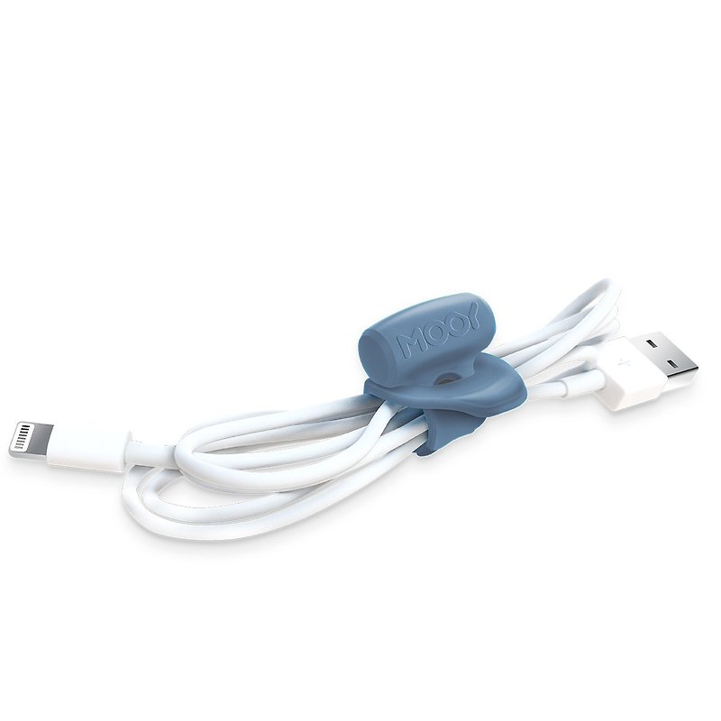 Clingman Little Sloth Elastic Cable Ties - Dusk Blue (3-in-a-group)