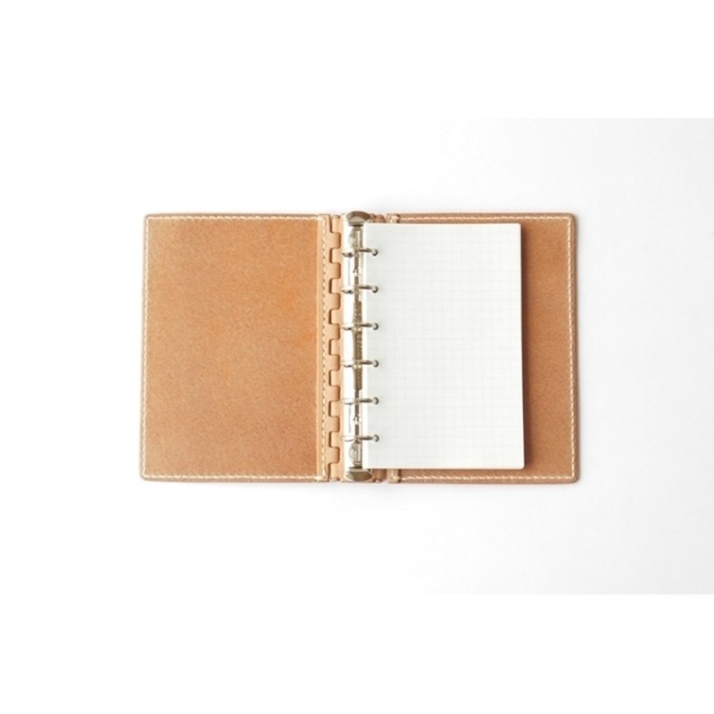 Pocket (ミニ６穴) Organisers レザー蝶番のシステム手帳 Natural - 筆記本/手帳 - 真皮 