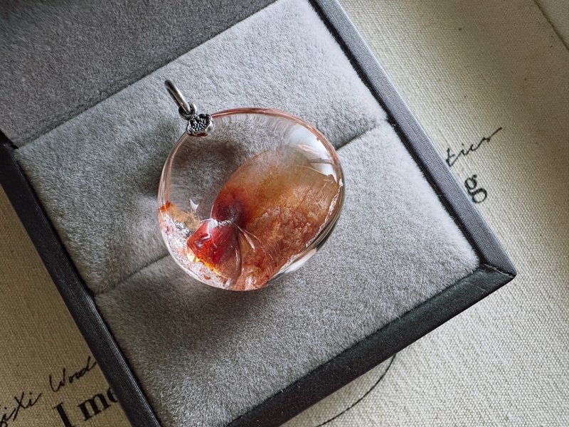 紅膠花水晶・透明綻放款 - 項鍊 - 水晶 