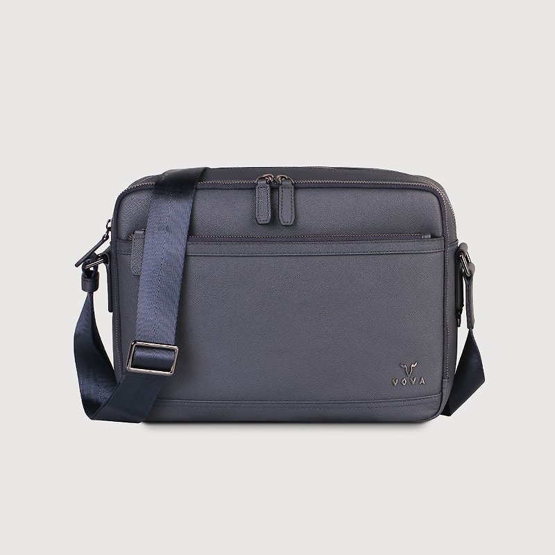 [Free gift bag] Pallas large horizontal crossbody bag-blue/VA133S02BL - กระเป๋าแมสเซนเจอร์ - หนังแท้ สีน้ำเงิน