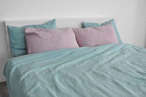 True Things Sea glass linen flat sheet / Linen bedsheet / Softened stonewashed linen sheet