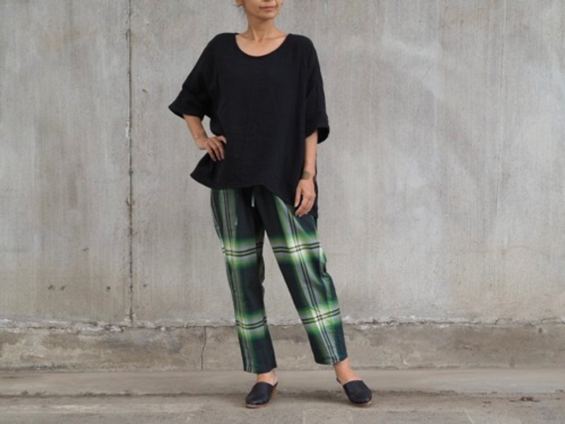 Tapered pants made at the salon / (8) - กางเกงขายาว - ผ้าฝ้าย/ผ้าลินิน 