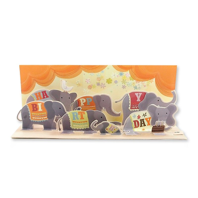 The elephant is coming to celebrate [Up With Paper-Birthday Wishes for Pop-up Card]