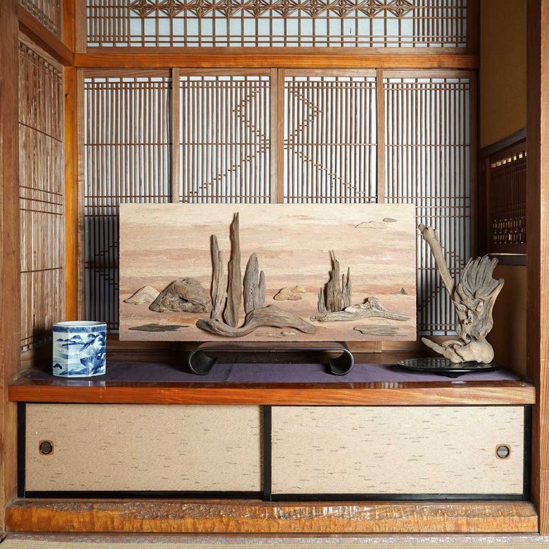 流木アートで 大自然の風景をあなたのお部屋に　流木で描く山水画 流木アート 壁装飾 １７ - 壁貼/牆壁裝飾 - 木頭 咖啡色