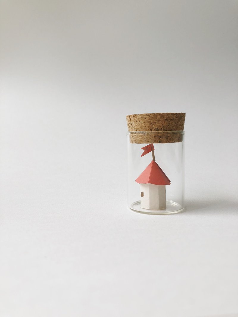 small paper house jar - red circus tent - 擺飾/家飾品 - 玻璃 