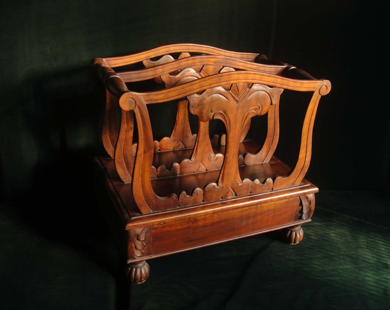 【OLD-TIME】Early large and heavy wood carving book and newspaper rack*Post office only* - กล่องเก็บของ - วัสดุอื่นๆ 
