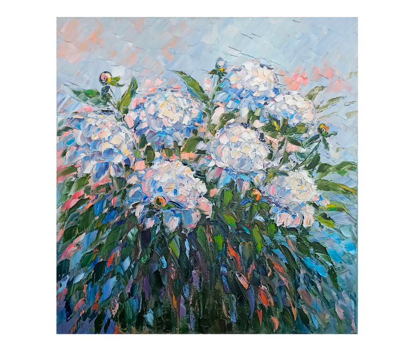 Peony Painting Original Art Floral Impasto Artwork Peonies - Posters - Cotton & Hemp Multicolor