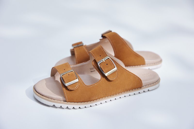 Life Observer Sandals-Walking into the Trail (Rice Brown) - Sandals - Genuine Leather Khaki