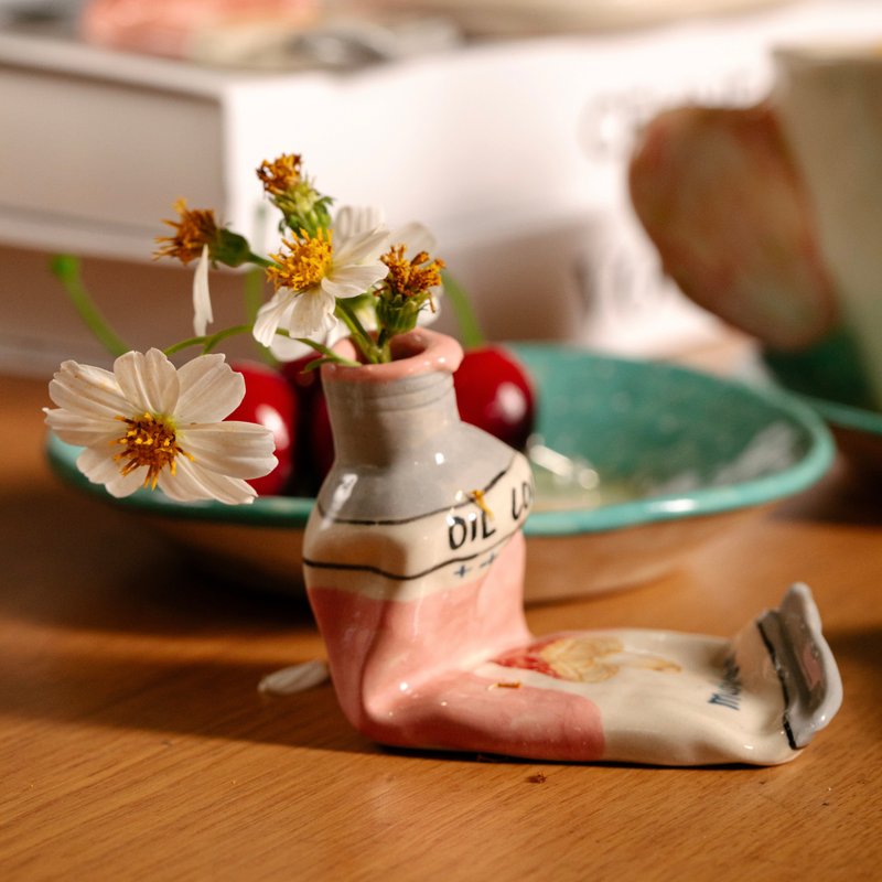 Made to Order Ceramic Color Tube Vase Original Size S - 花瓶/花器 - 陶 多色