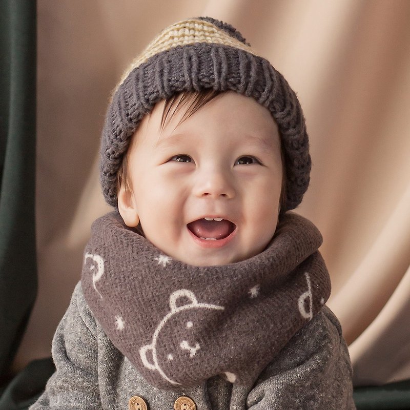 Happy Prince 韓國製 Twinkle Bear小熊保暖嬰兒童圍脖圍巾圍兜 - 口水肩/圍兜 - 聚酯纖維 多色