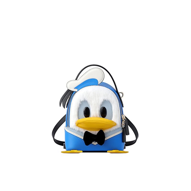 Donald Duck Cow Leather Backpack - Backpacks - Genuine Leather Blue