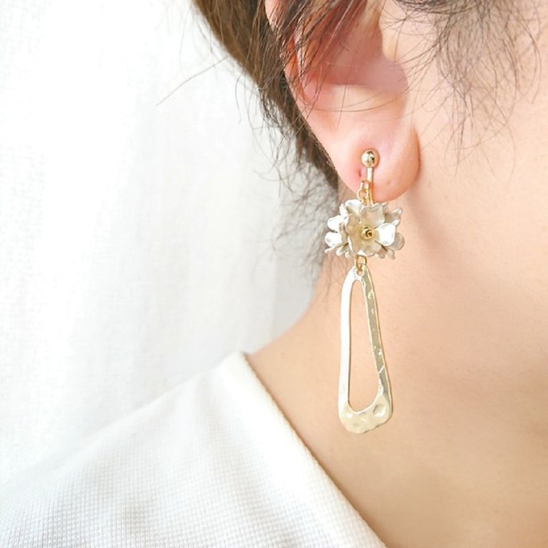 White cherry blossoms earrings, earrings
