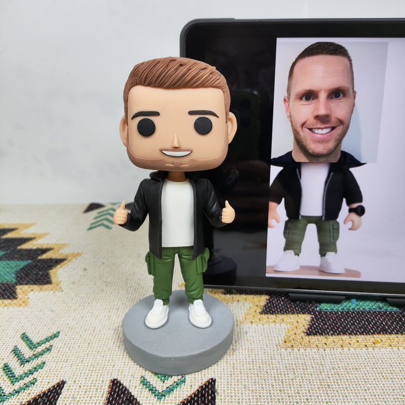 【客製化3D人像公仔】訂製手工Funko Pop男生朋友老公生日禮物 - 公仔/玩偶 - 黏土 多色