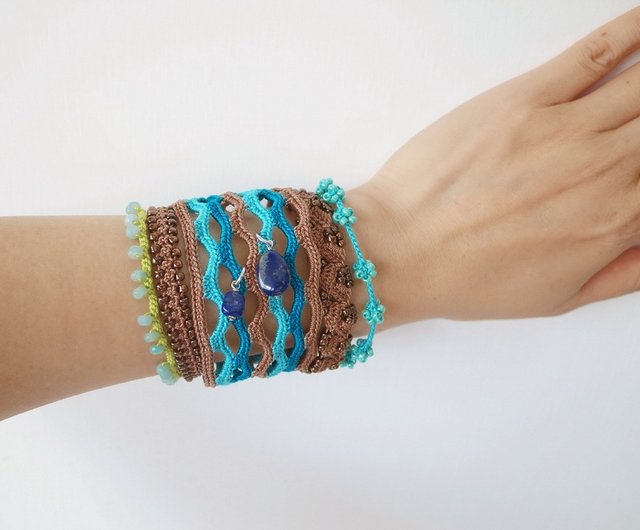 Crochet boho fashion bracelet