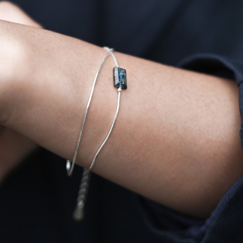 Brilliant Trei Limited Edition Natural Special Grade Stone 925 Sterling Silver Bracelet Enhances Intuition and Thinking - Necklaces - Gemstone Blue