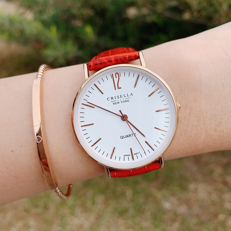 Minimalist Leather Watch - Women's Watches - Other Metals Multicolor