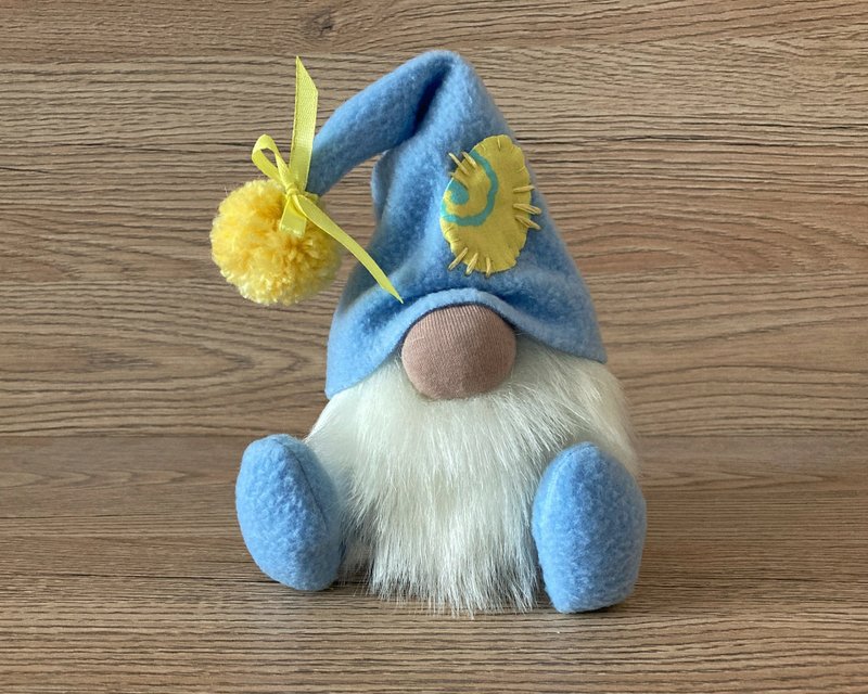 Easter egg elf Blue spring gnome Gnome gifts Gnome ornament - ตุ๊กตา - ผ้าฝ้าย/ผ้าลินิน สีน้ำเงิน