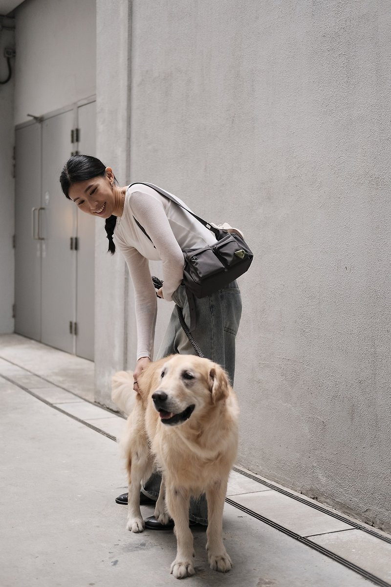 MONGSTER WALK BAG dog walking bag - dark gray - Pet Carriers - Nylon Gray