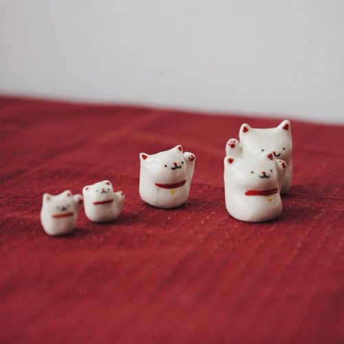 陶器正月飾り スーパーミニ招き猫 ミニチュア招き猫 - ショップ Under