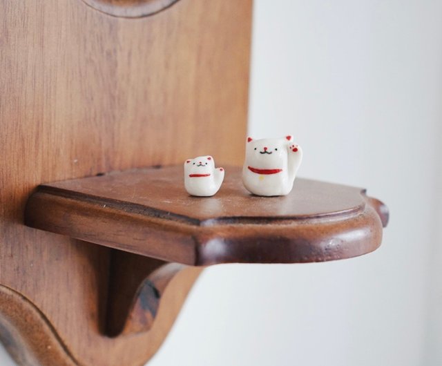 陶器正月飾り スーパーミニ招き猫 ミニチュア招き猫 - ショップ Under