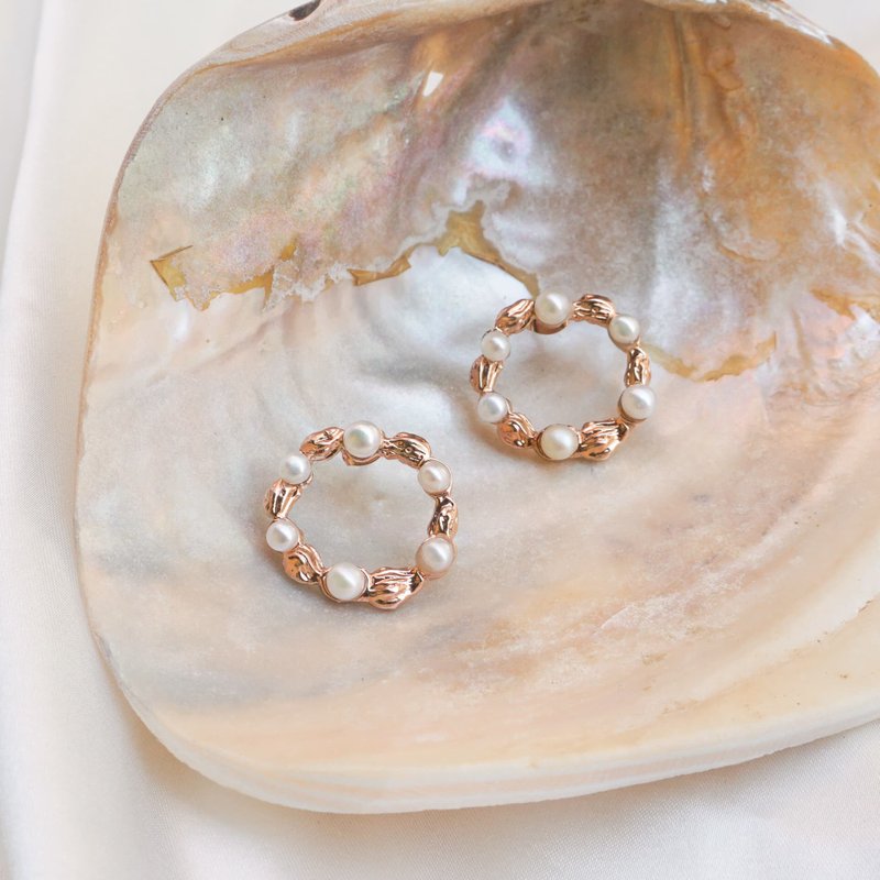 Circle sand wave earring - ต่างหู - ทองแดงทองเหลือง 