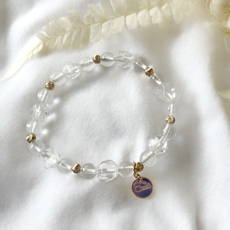 Avoid evil and purify positive energy white crystal bracelet/ Bronze/sterling silver - สร้อยข้อมือ - คริสตัล 