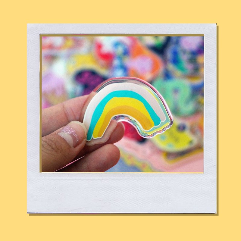 Keychain & Brooch "Rainbow doodle" - Keychains - Acrylic 