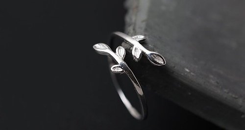 garyjewelry Real S925 Sterling Silver Handmade Engrave Branch Open Rings for Women Ethnic