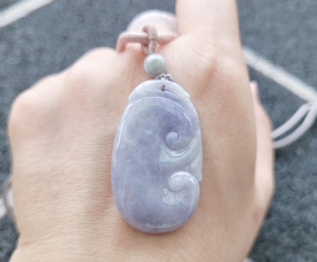 天然翡翠バングル☆ラベンダー翠☆半透明 天然翡翠バングル☆ラベンダー翠☆半透明