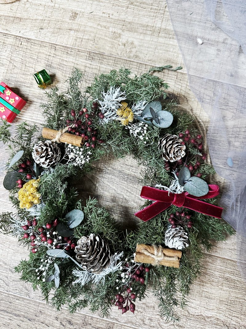 KL-永生雪松花圈 - 壁貼/牆壁裝飾 - 植物．花 