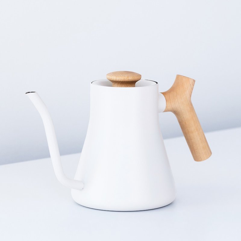 FELLOW STAGG EKG Electronic Thermostat 600 / 900ml-White-Maple Handle Value Combination - Pitchers - Stainless Steel White