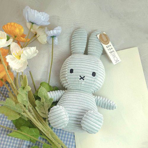 Miffy × BON TON TOYS BON TON TOYS Miffy米菲兔ECO燈芯絨填充玩偶-柔玉綠 23cm