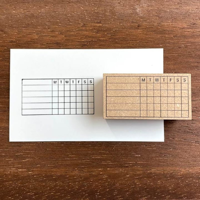 週間トラッカーS 英語ver 手帳スタンプ ラバースタンプ スケジュール帳 日記 日本製 b-016 - 印章/印台 - 木頭 