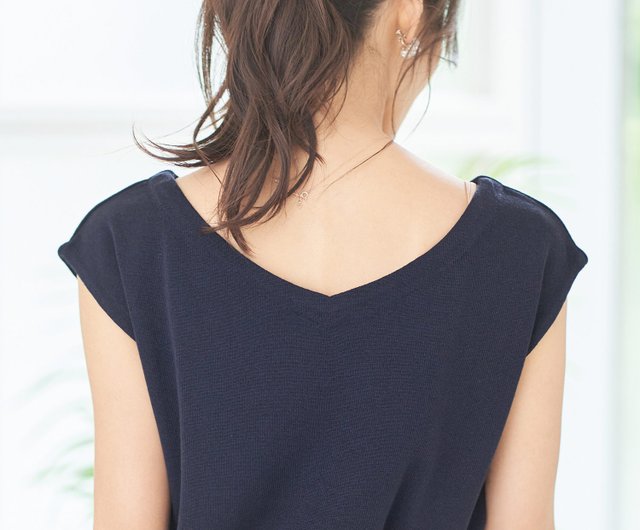 Tops Made in Japan Knit Front and back 2way French sleeve