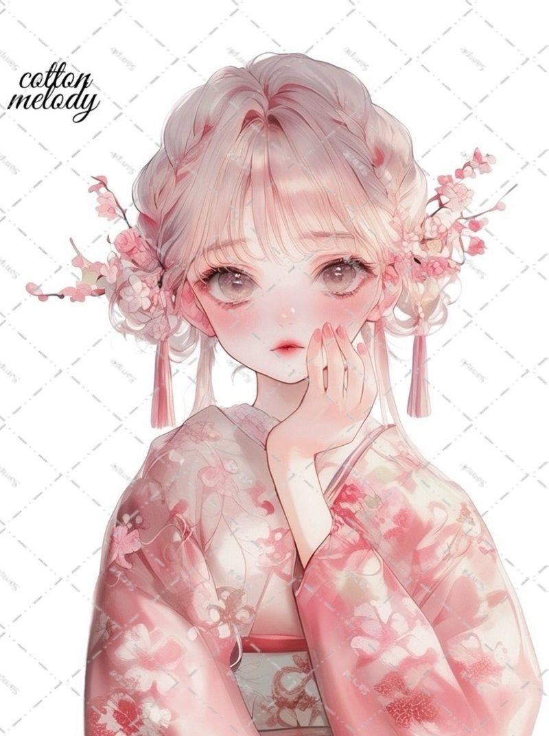 original sticker no.2157 人物ステッカー オリジナルステッカー オリジナル人物ステッカー 装飾ステッカー cotton melody - 貼紙 - 紙 